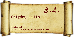 Czigány Lilla névjegykártya